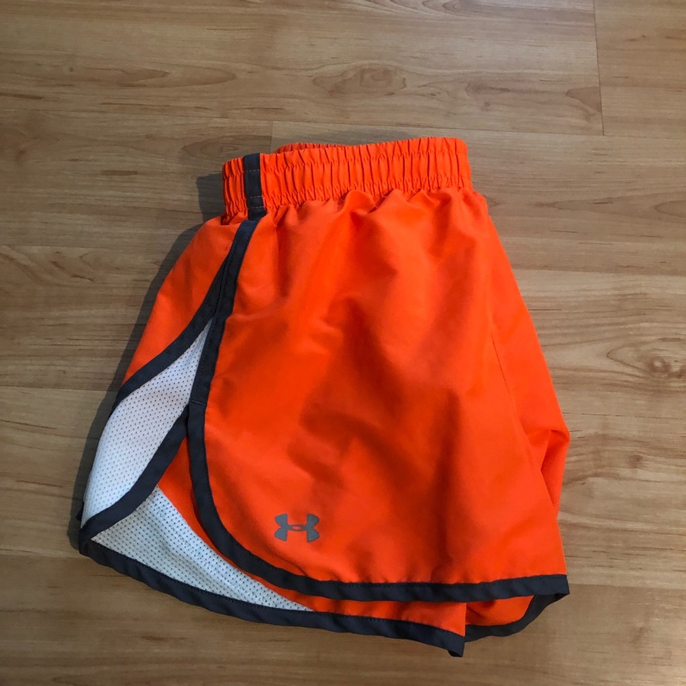 Neon Orange Under Armour Athletic Shorts